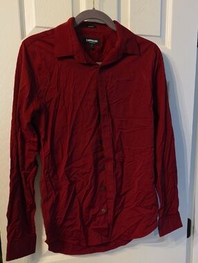 Express Men's Button-Up Shirt in Burgundy